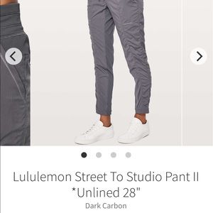 lululemon street to studio pant II unlined 28”